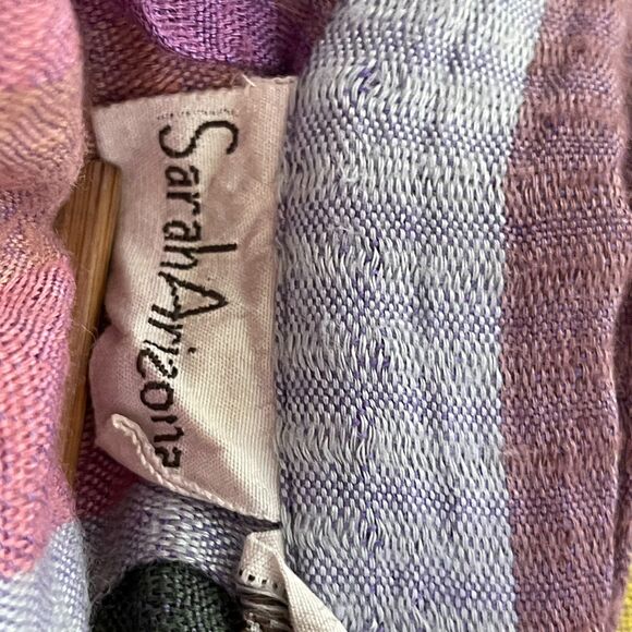 Vintage Sarah Arizona Sz M Rayon Boho Maxi‎ Skirt Southwest Ikat Stripe Pleated - Picture 13 of 16